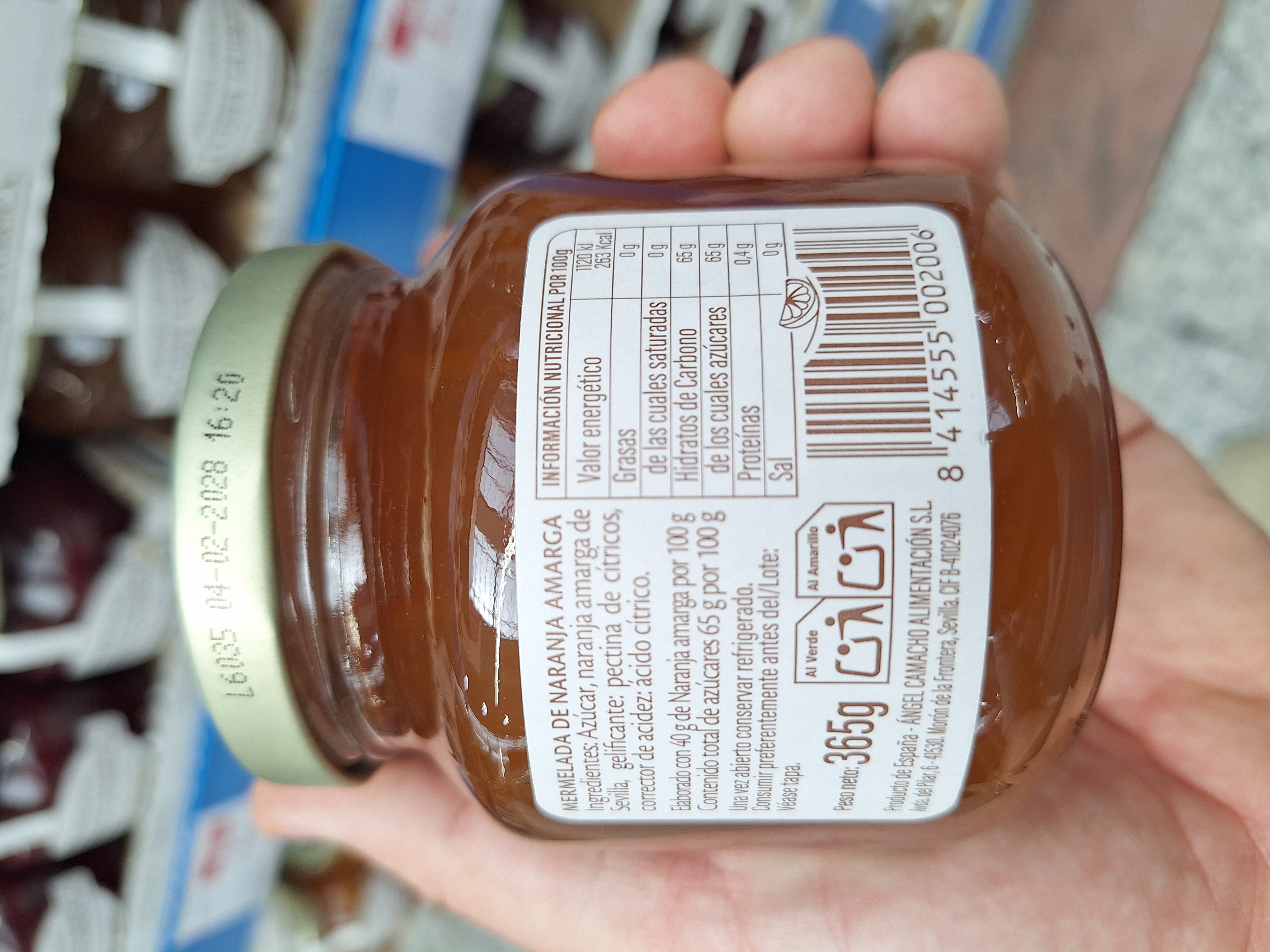 Detalle etiqueta mermelada La Vieja Fábrica