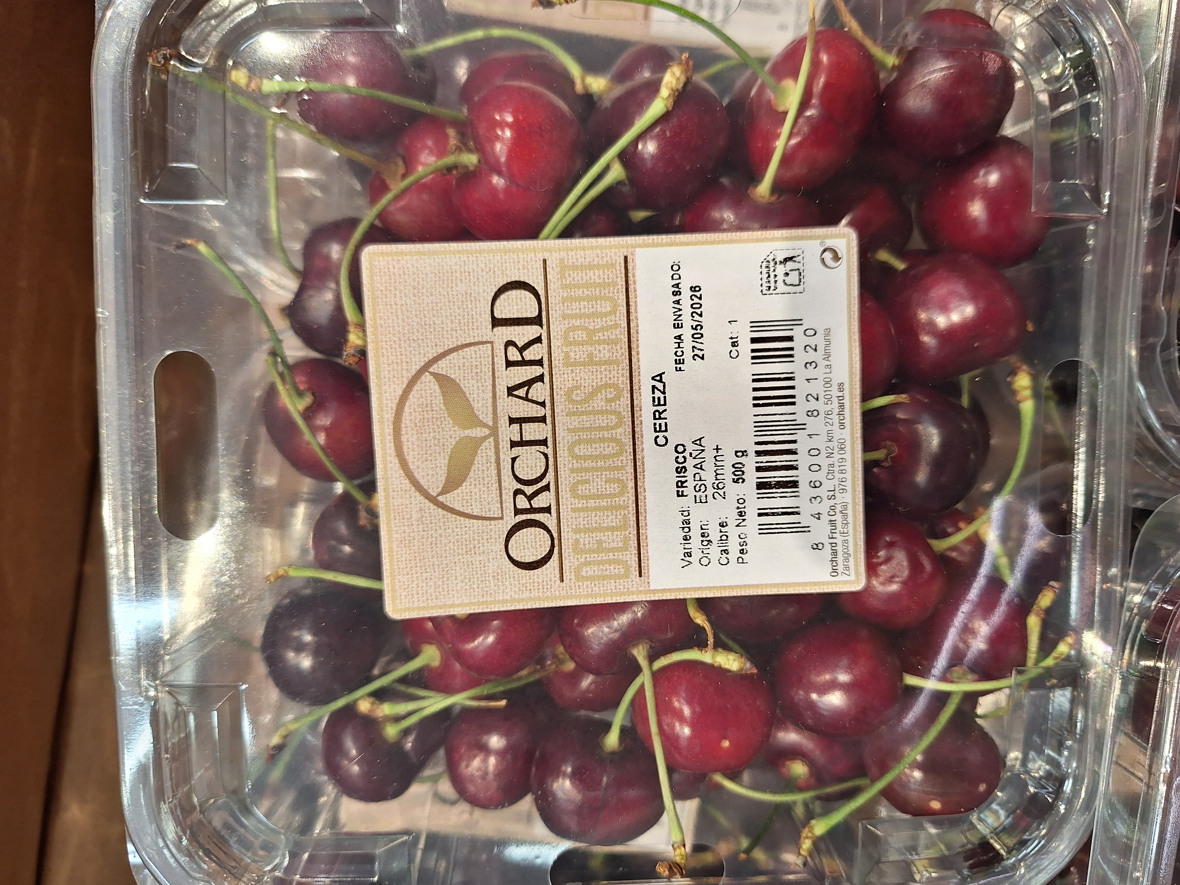 Etiqueta de precio de las cerezas en Ahorramás