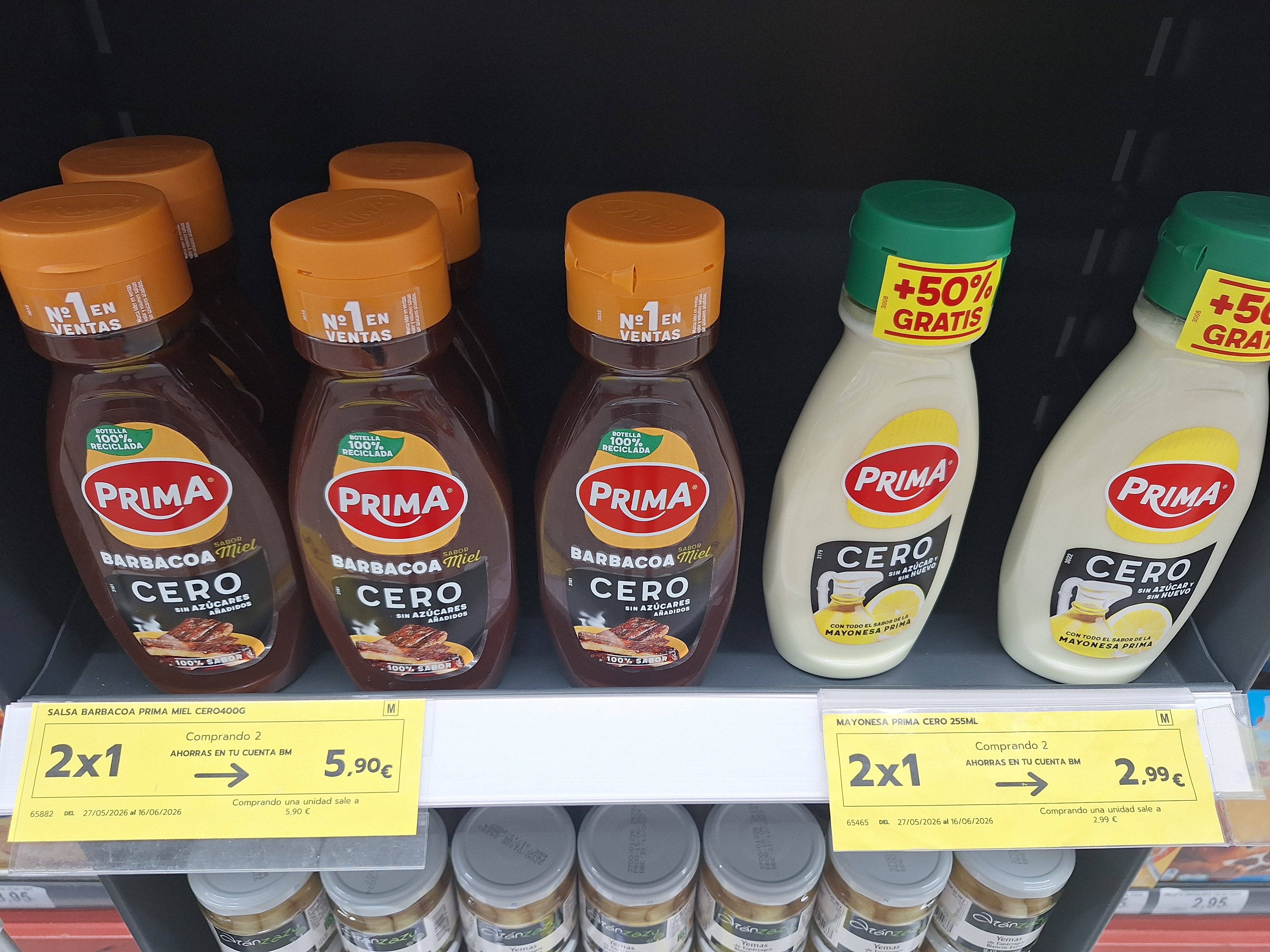 Mayonesa Prima Cero sin azúcar sin huevo