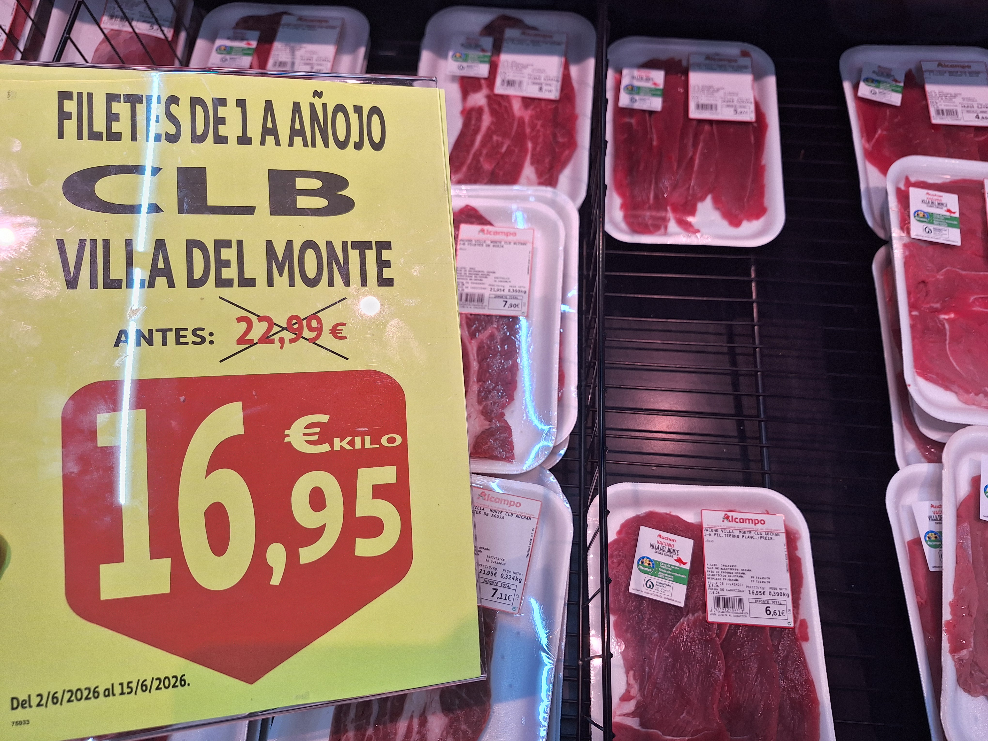 Etiquetado de los filetes de añojo con certificaciones