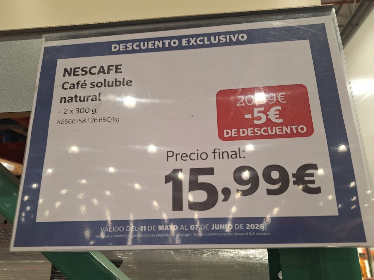 Precio oferta Nescafé Classic Costco