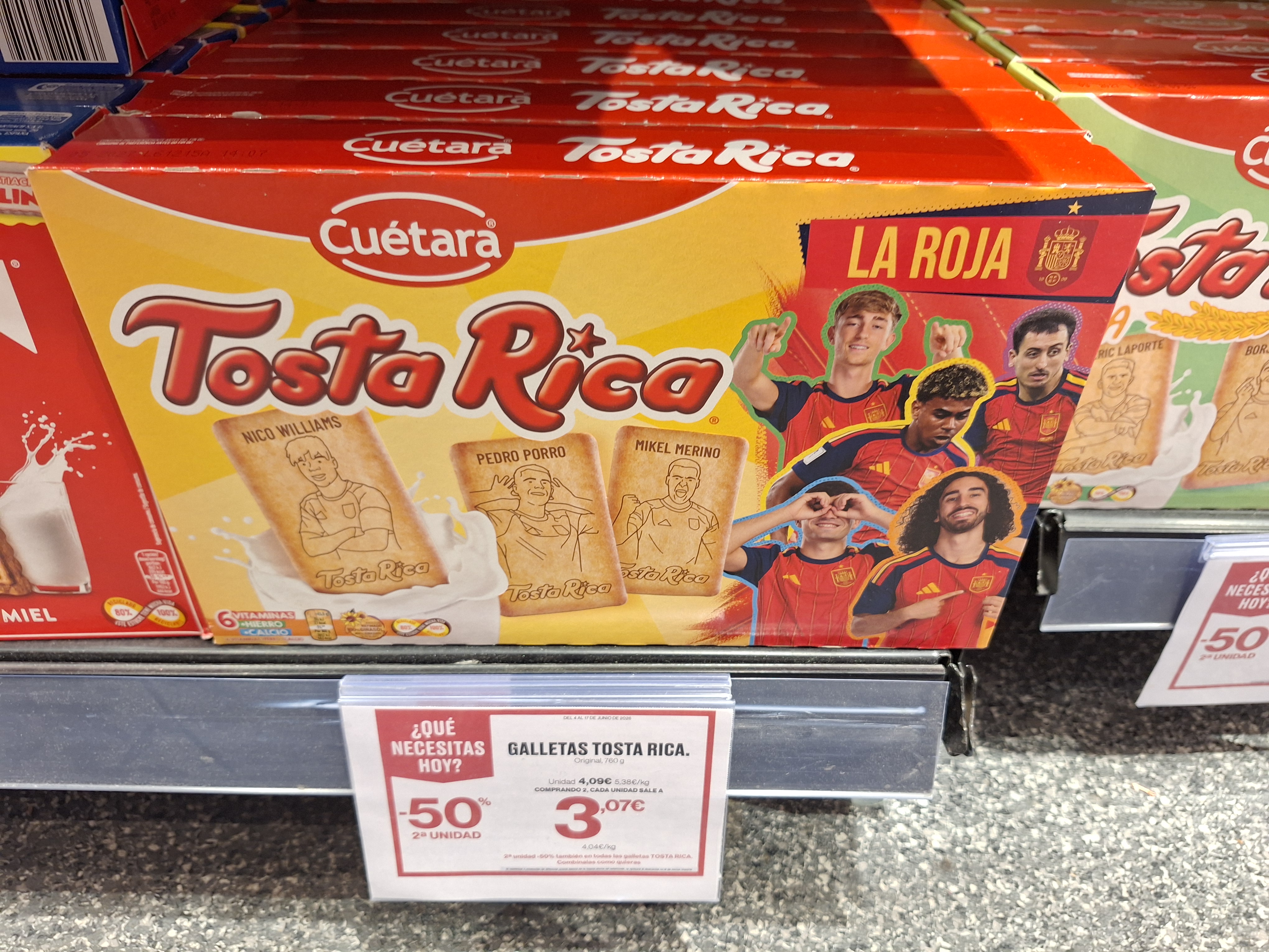 Ingredientes Tosta Rica edición La Roja