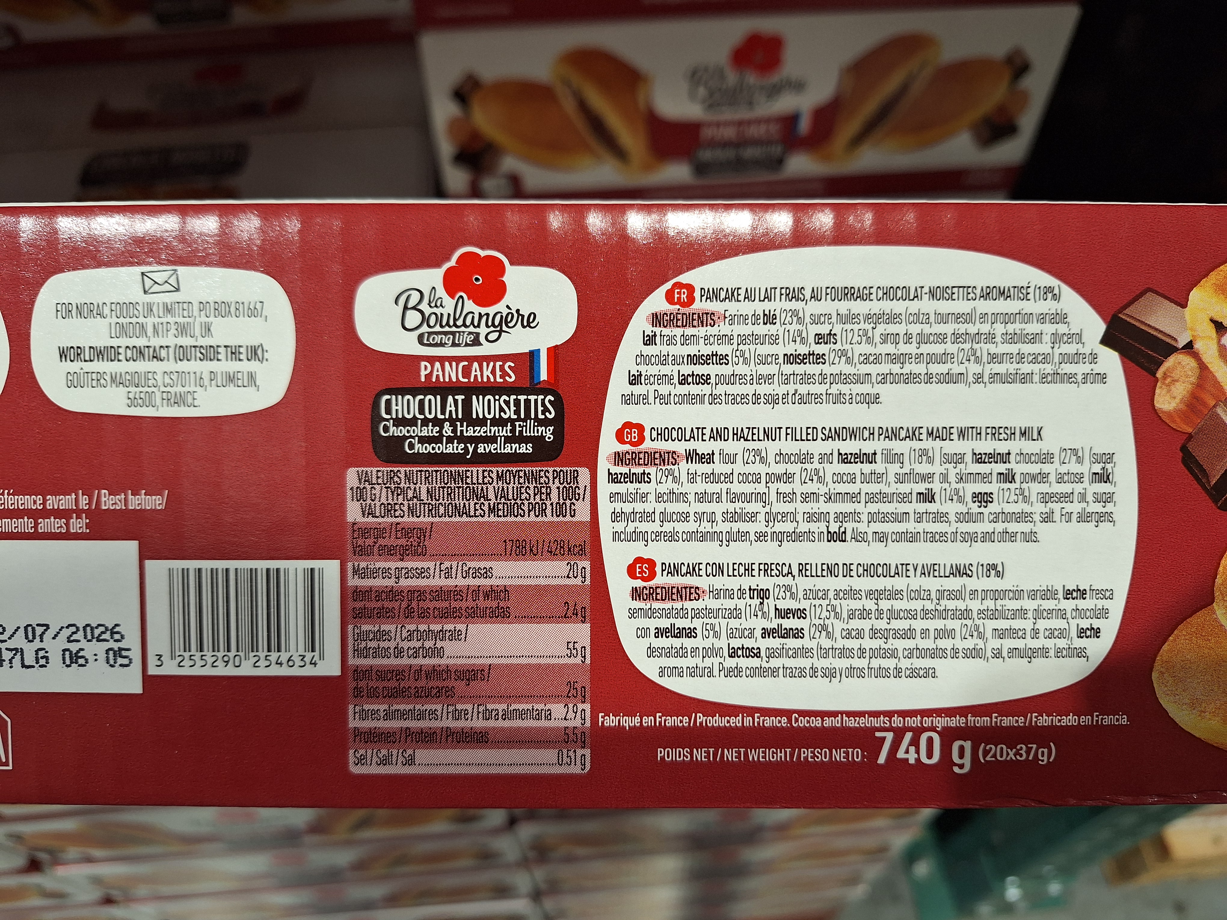 Pack de pancakes La Boulangère en el lineal de Costco