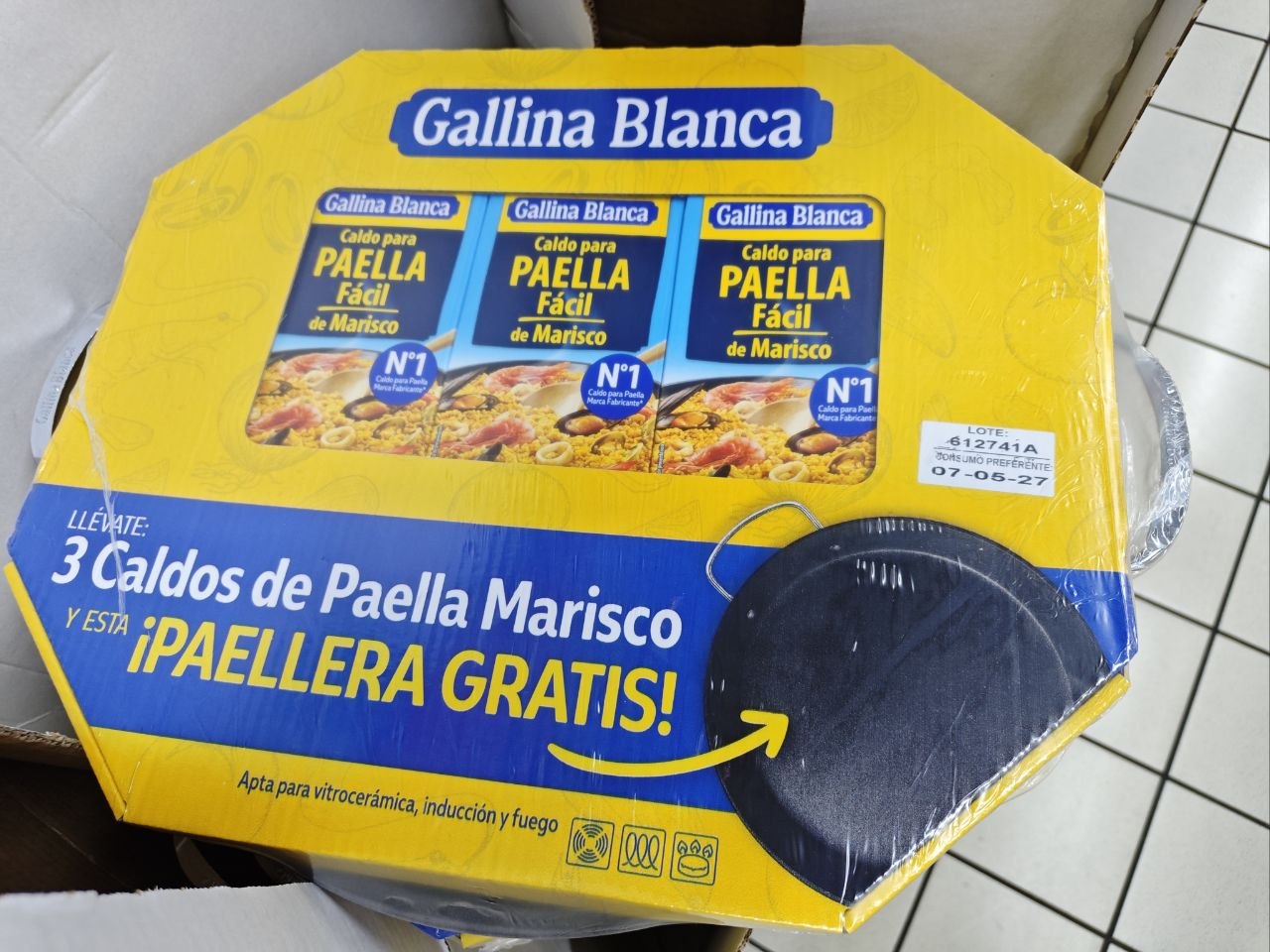 Pack de tres caldos Gallina Blanca para paella de marisco