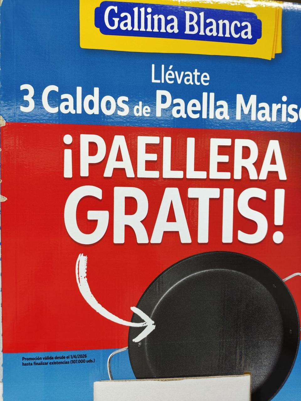 Lote Gallina Blanca caldo para paella con paellera de regalo en Alcampo