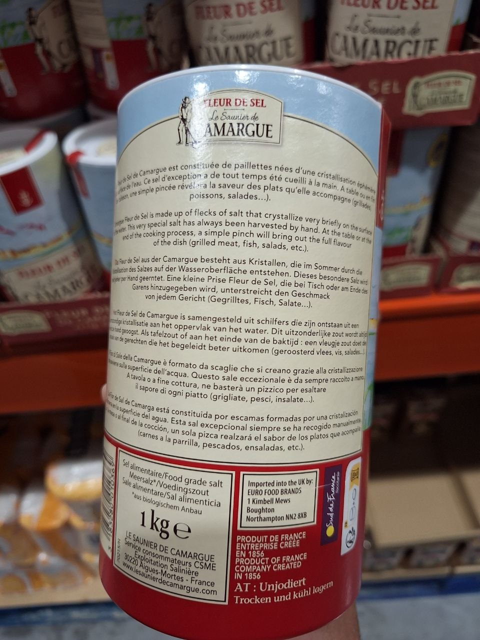 Bote de 1 kg de flor de sal Le Saunier de Camargue en Costco