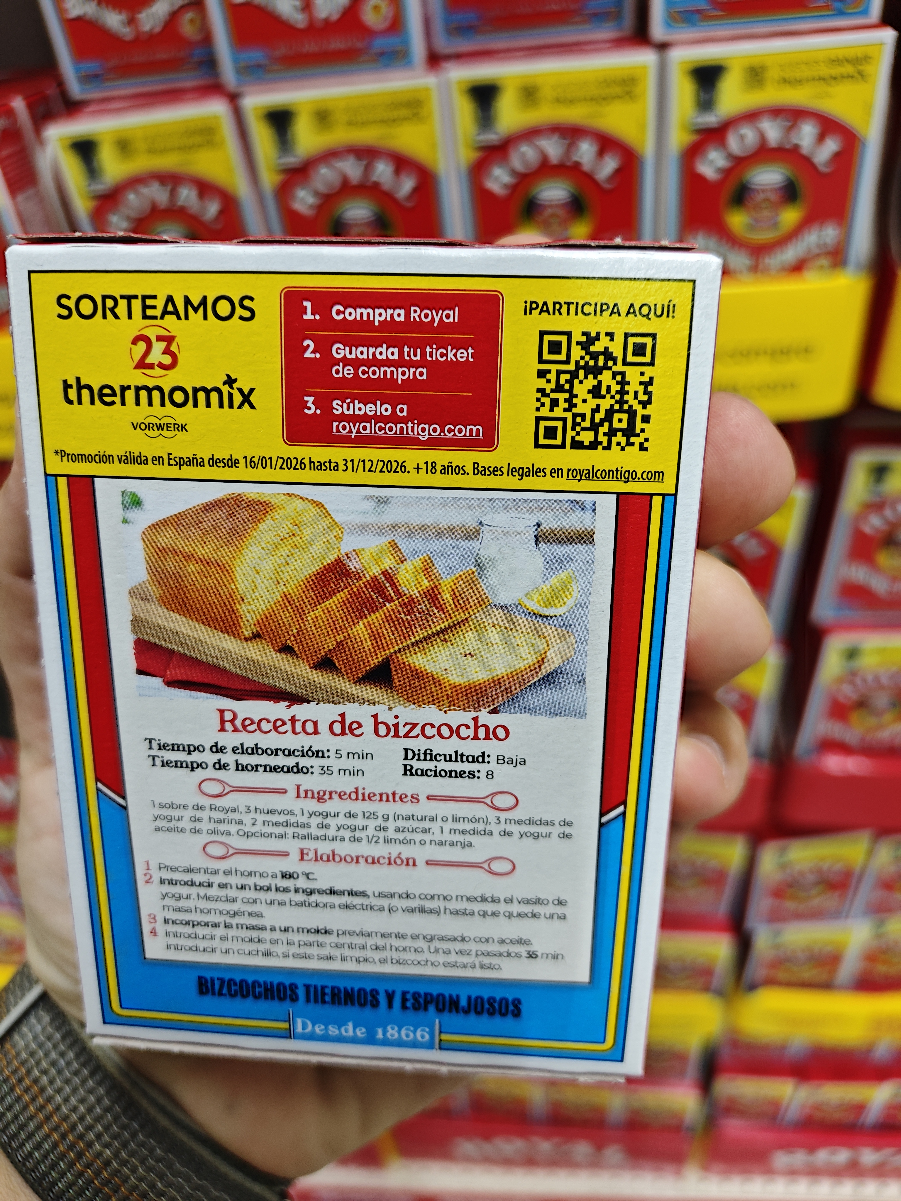 Productos Royal en el lineal de Alcampo con promoción Thermomix