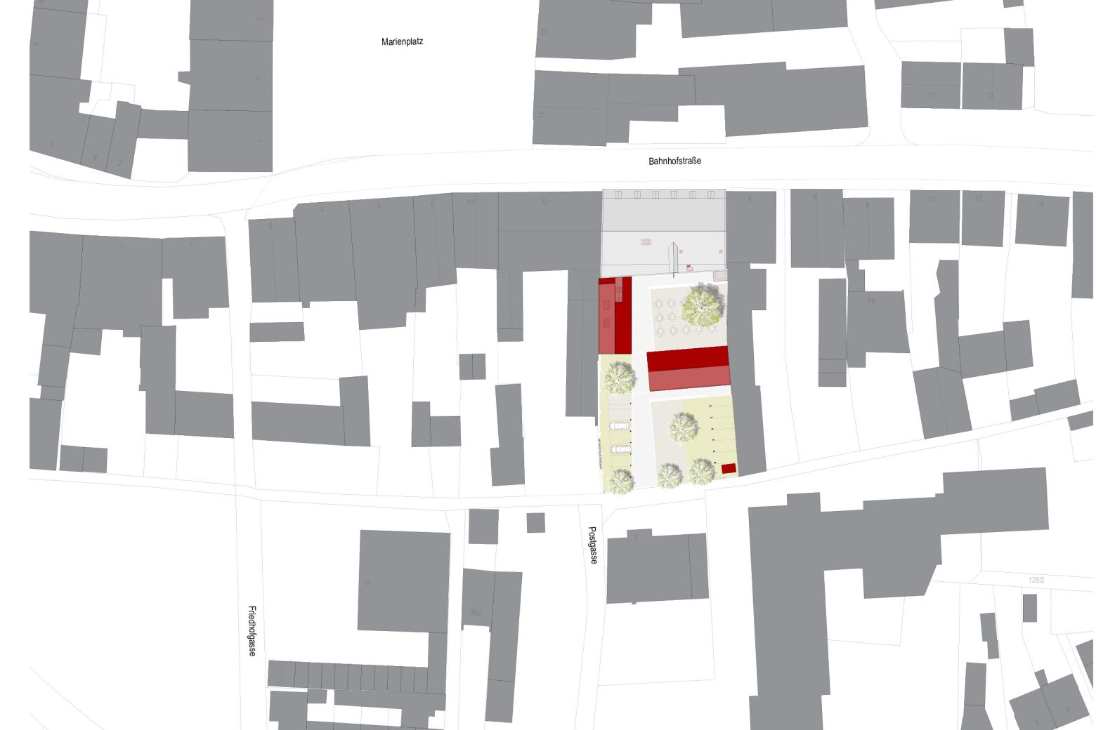 Lageplan mit Neubauten