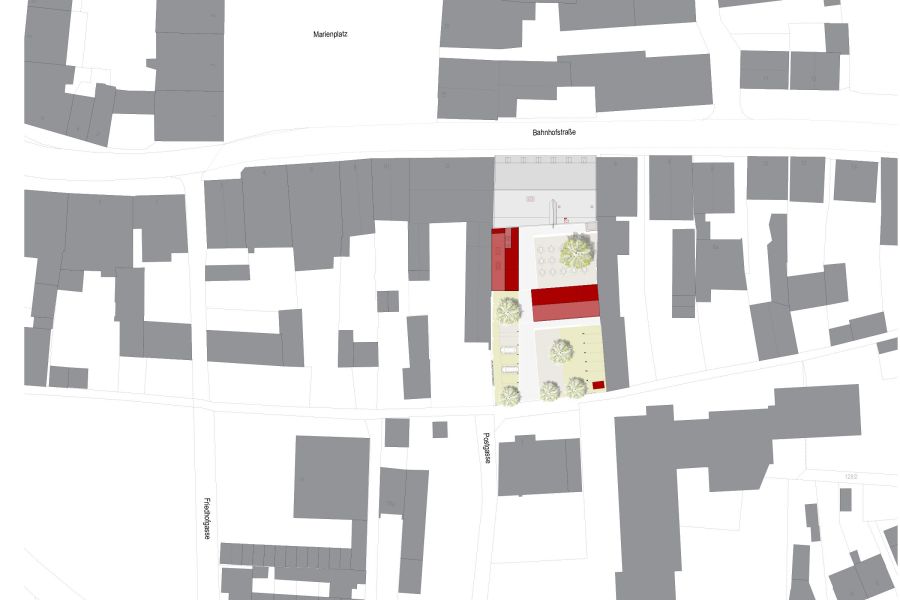 Lageplan mit Neubauten