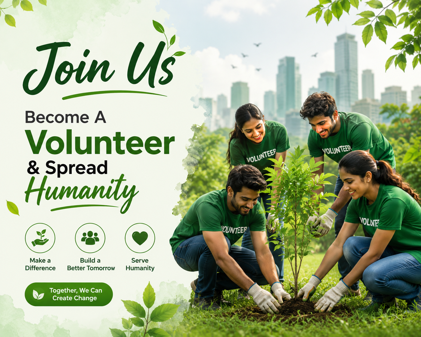 Volunteer helping people