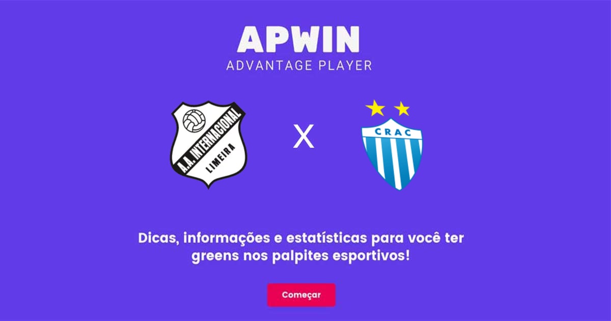 Inter de Limeira x CRAC Estat&iacute;sticas | 01/07/2023 | APWin
