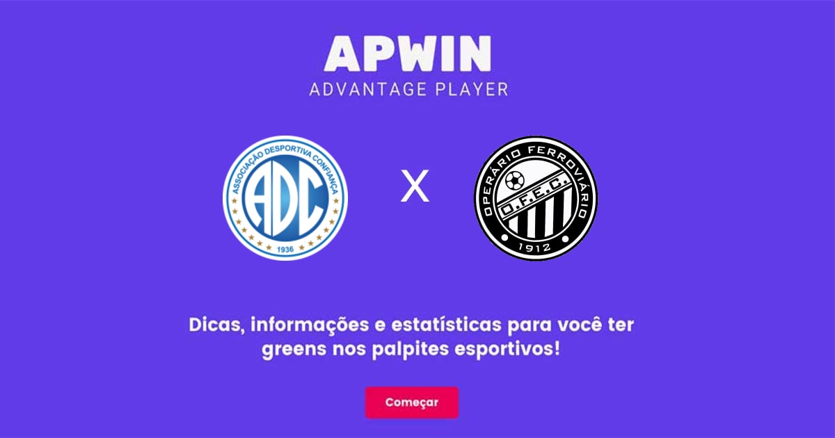 Confian&ccedil;a x Oper&aacute;rio PR: Estat&iacute;sticas - 22/07/2023 | APWin