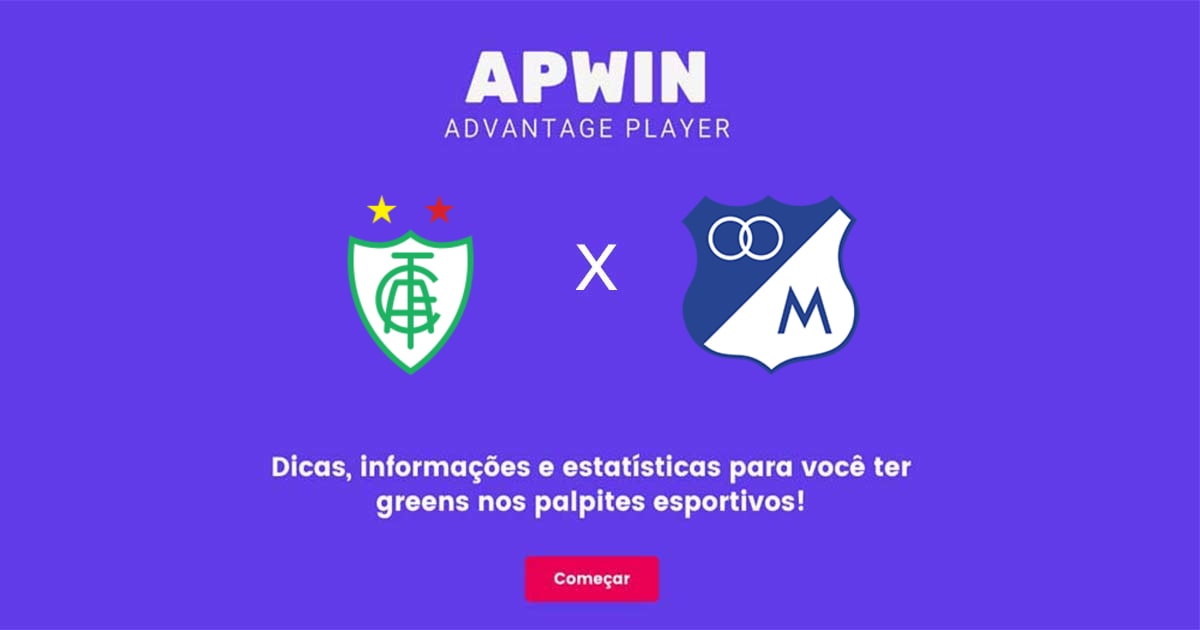 Am&eacute;rica Mineiro x Millonarios Estat&iacute;sticas | 06/06/2023 | APWin