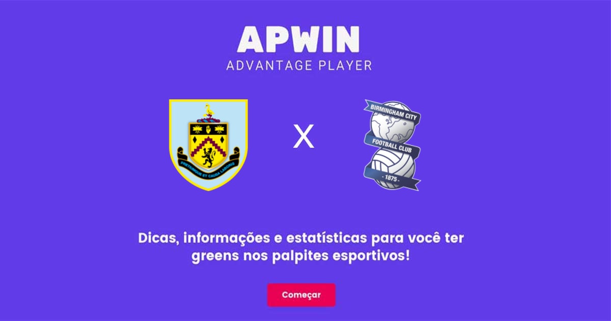 Burnley x Birmingham City Estat&iacute;sticas | 27/12/2022 | APWin