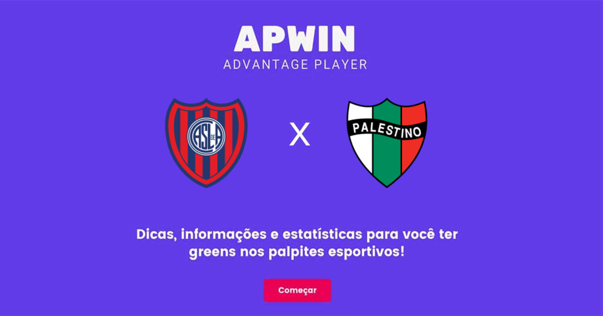 San Lorenzo x Palestino Estat&iacute;sticas | 08/06/2023 | APWin