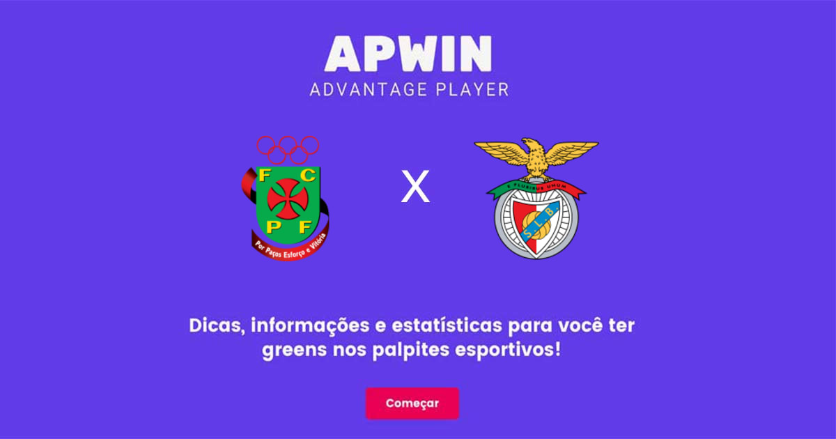 Pa&ccedil;os de Ferreira x Benfica Estat&iacute;sticas | 26/01/2023 | APWin