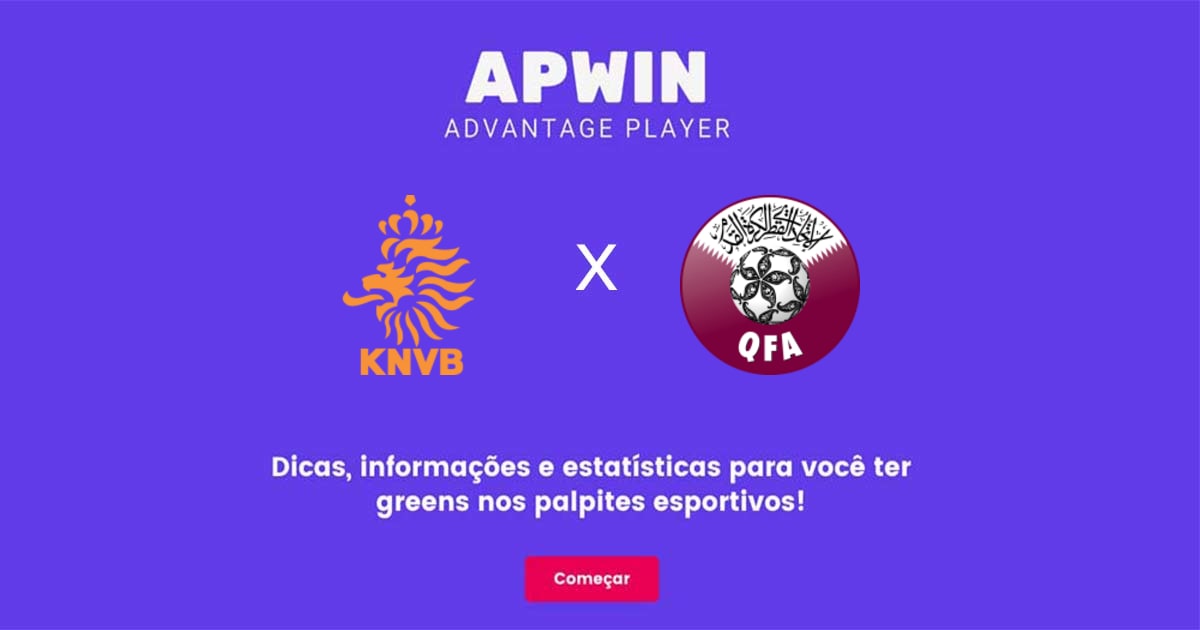 Holanda x Catar Estat&iacute;sticas | 29/11/2022 | APWin