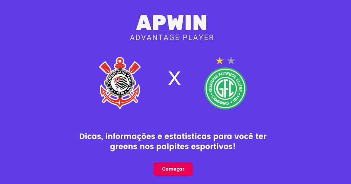 Corinthians x Guarani Estatísticas | 24/01/2023 | APWin