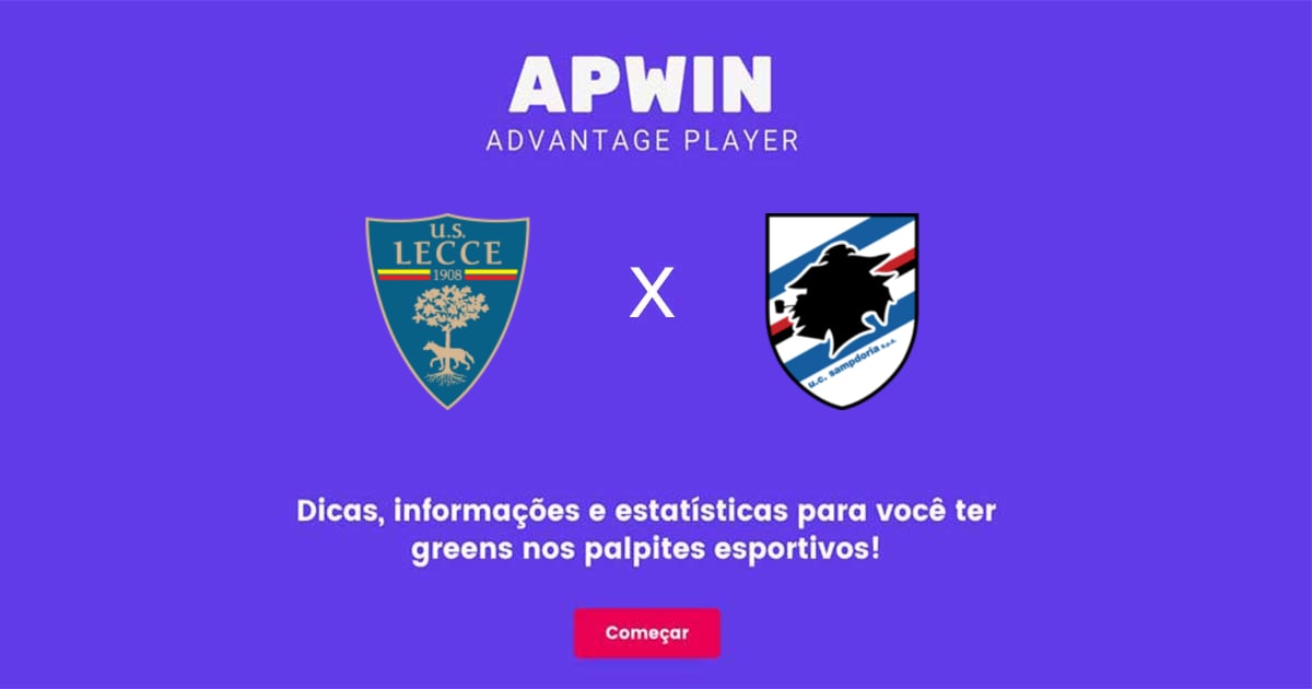 Lecce x Sampdoria Estat&iacute;sticas | 16/04/2023 | APWin