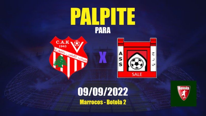 Palpite Chabab Atlas Khénifra x AS Salé: 09/09/2022 - Marrocos Botola 2