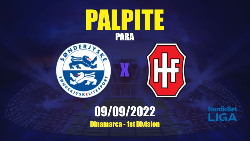 Palpite SønderjyskE x Hvidovre: 09/09/2022 - Dinamarca 1st Division