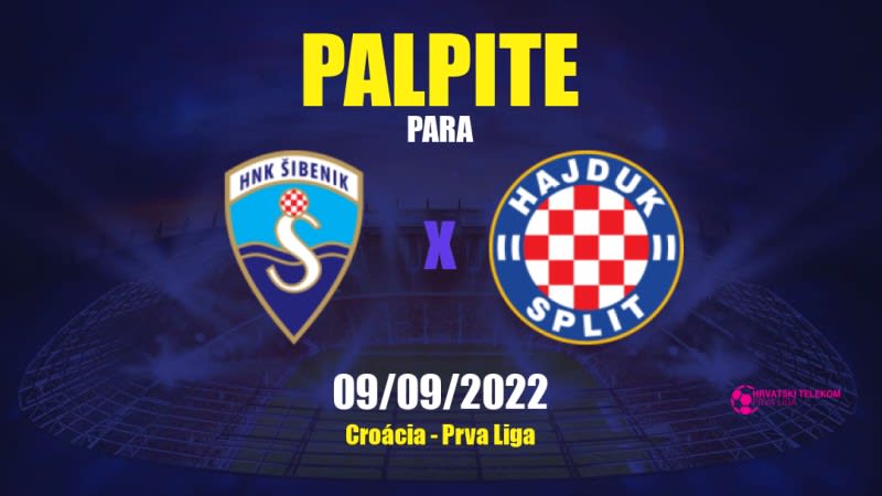 Palpite Šibenik x Hajduk Split: 09/09/2022 - Croácia Prva Liga
