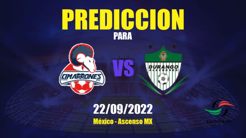 Predicciones para Cimarrones de Sonora vs Durango: 22/09/2022 - México Ascenso MX