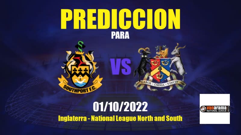 Predicciones para Southport vs Bradford Park Avenue: 01/10/2022 - Inglaterra National League North and South