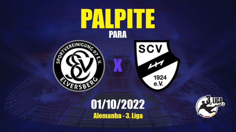 Palpite Elversberg x Verl: 01/10/2022 - Alemanha 3. Liga