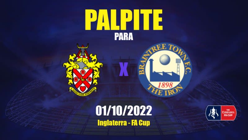 Palpite AFC Hornchurch x Braintree Town: 01/10/2022 - Inglaterra FA Cup