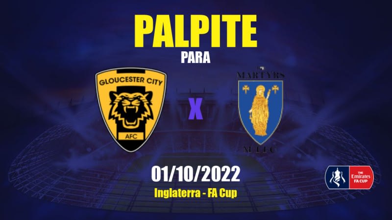 Palpite Gloucester City x Merthyr Town: 01/10/2022 - Inglaterra FA Cup