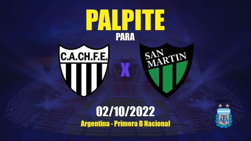 Palpite Chaco For Ever x San Martín San Juan: 02/10/2022 - Argentina Primera B Nacional