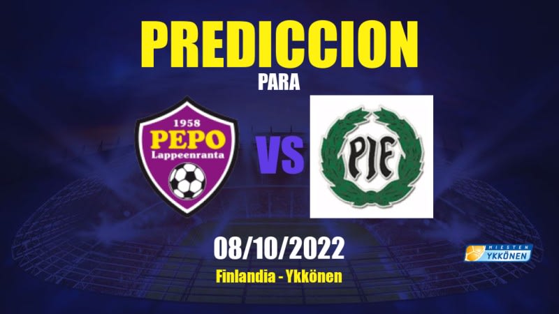 Predicciones para PEPO vs PIF: 08/10/2022 - Finlandia Ykkönen