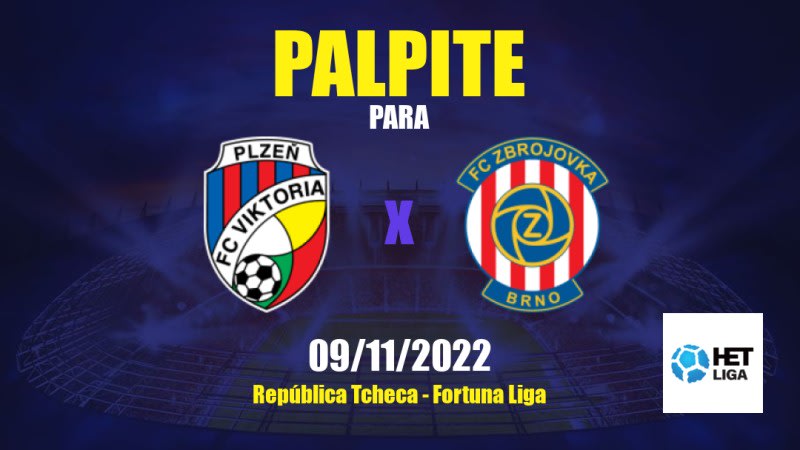 Palpite Viktoria Plzeň x Zbrojovka Brno: 09/11/2022 - República Tcheca Fortuna Liga