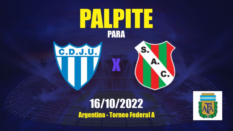 Palpite Juventud Unida G. x Sportivo Las Parejas: 16/10/2022 - Argentina Torneo Federal A