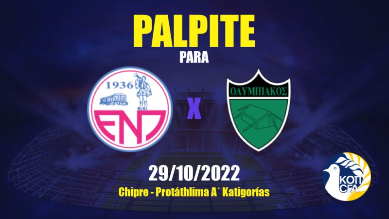 Palpite Enosis x Olympiakos: 12/05/2023 - Campeonato do Chipre