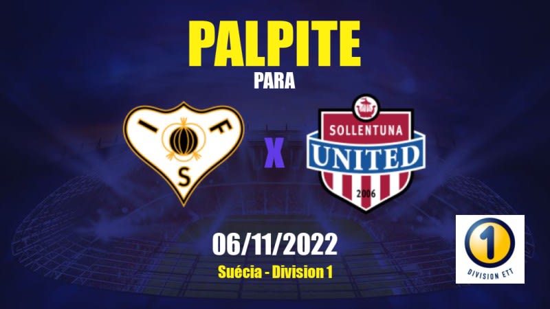 Palpite Sylvia x Sollentuna: 06/11/2022 - Suécia Division 1