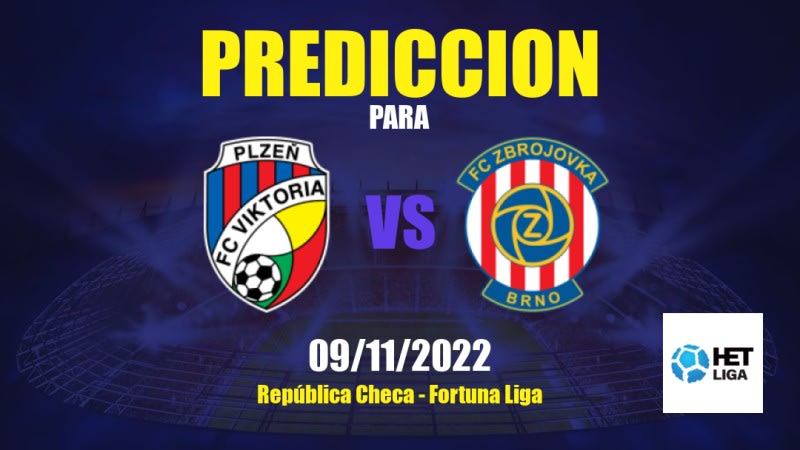 Predicciones para Viktoria Plzeň vs Zbrojovka Brno: 09/11/2022 - República Checo Fortuna Liga