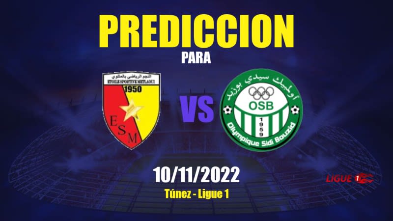 Predicciones para Métlaoui vs EO Sidi Bouzid: 10/11/2022 - Túnez Ligue 1