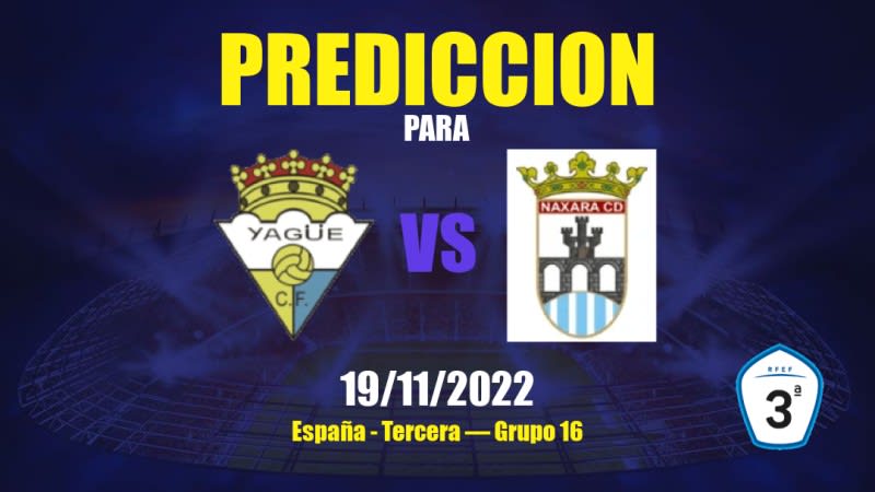 Predicciones para Yagüe vs Náxara CD: 19/11/2022 - España Tercera — Grupo 16