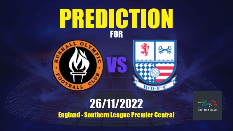 Rushall Olympic vs AFC Rushden & Diamonds Betting Tips: 26/11/2022 - Matchday 21 - England Southern League Premier Central