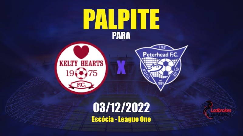 Palpite Kelty Hearts x Peterhead: 03/12/2022 - Escócia League One