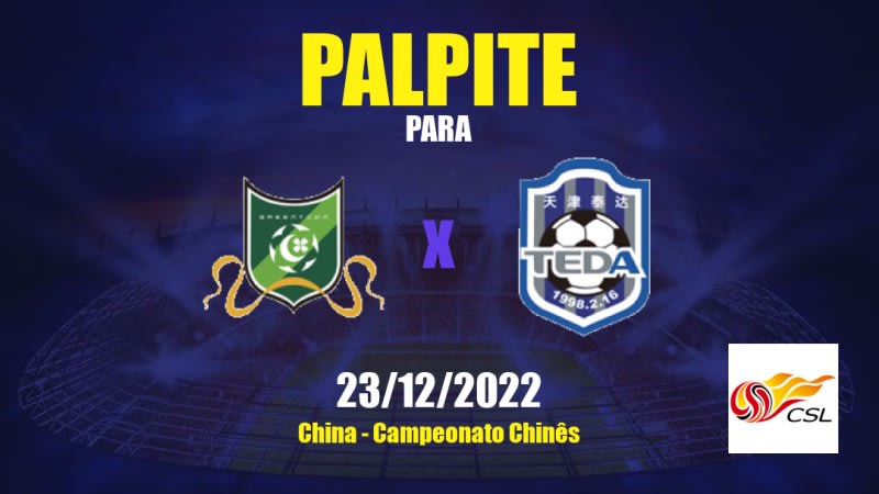 Palpite Hangzhou x Tianjin Teda: 23/12/2022 - Campeonato Chinês