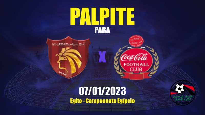 Palpite Ceramica Cleopatra x Coca-Cola: 07/01/2023 - Campeonato Egípcio
