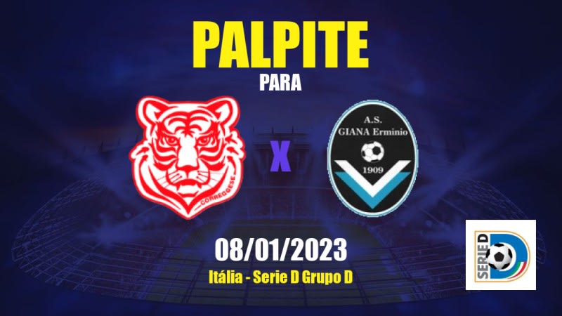 Palpite Correggese x Giana Erminio: 08/01/2023 - Serie D Grupo D