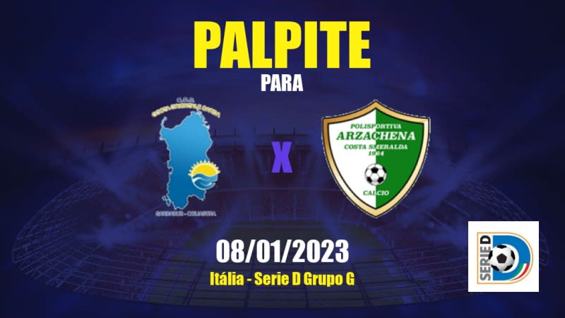Palpite Sarrabus Ogliastra x Arzachena: 08/01/2023 - Serie D Grupo G