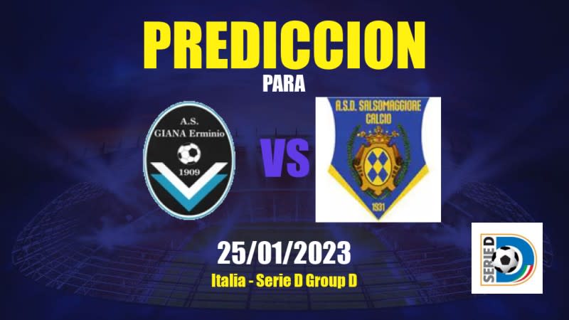 Predicciones Giana Erminio vs Salsomaggiore: 25/01/2023 - Italia Serie D Group D