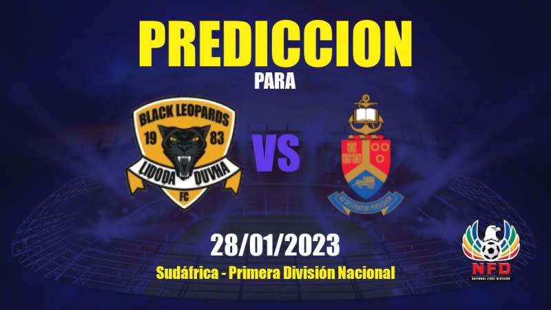 Predicciones Black Leopards vs University of Pretoria: 28/01/2023 - Sudáfrica Primera División Nacional
