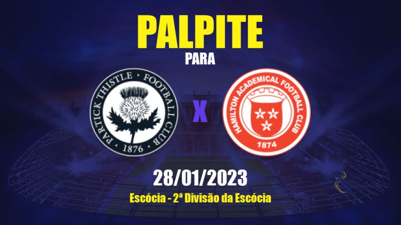 Palpite Partick Thistle x Hamilton Academical: 28/01/2023 - 2ª Divisão da Escócia