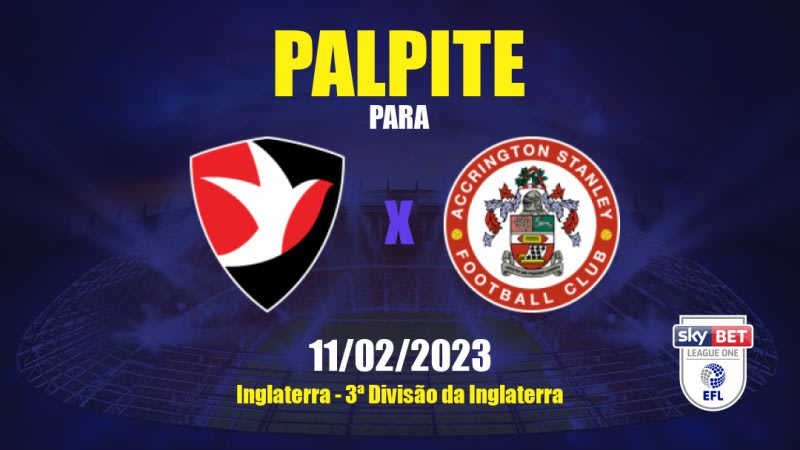 Palpite Cheltenham Town x Accrington Stanley: 11/02/2023 - 3ª Divisão da Inglaterra